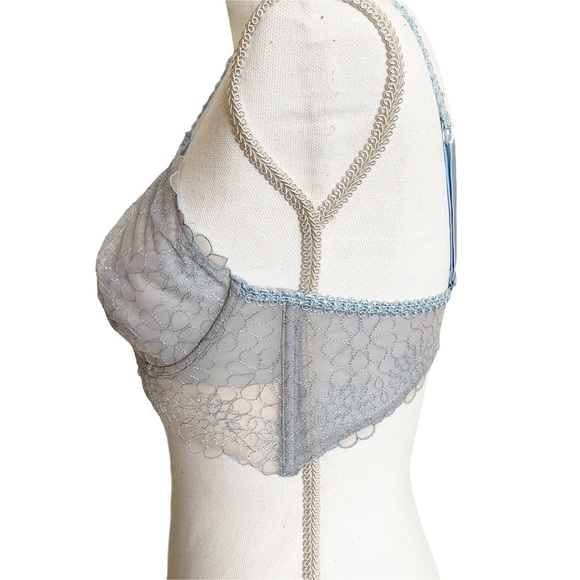 Free People Lucia Underwire Lace Bra Blue 34 B - Picture 9 of 9
